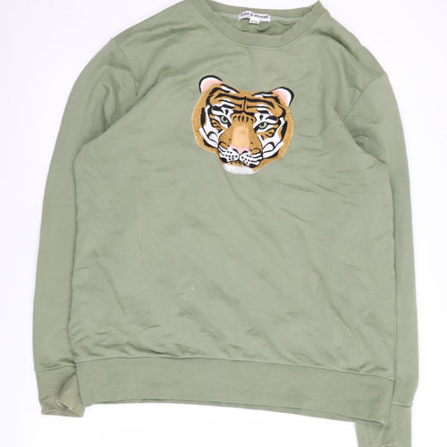 Lint & Thread Women's Green Pullover Sweatshirt, Size L