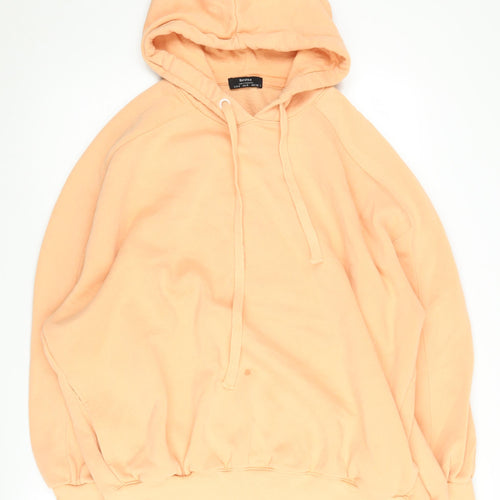 Bershka Women Orange Hoodie S Polyester Blend