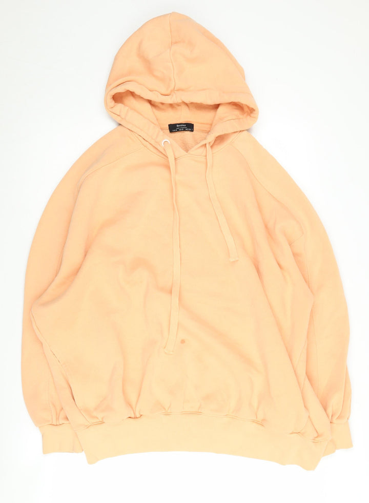 Bershka Women Orange Hoodie S Polyester Blend