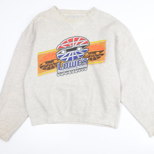 Santee Unisex Grey Motorsports Graphic Sweatshirt M