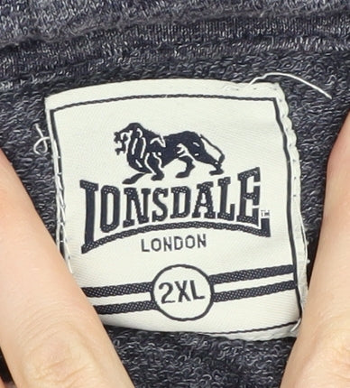 Lonsdale Men's 2XL Grey Full Zip Hoodie