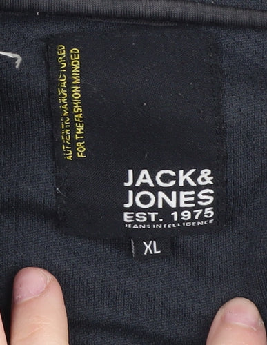 Jack & Jones Men's Black XL Full Zip Hoodie