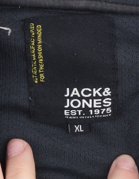 Jack & Jones Men's Black XL Full Zip Hoodie