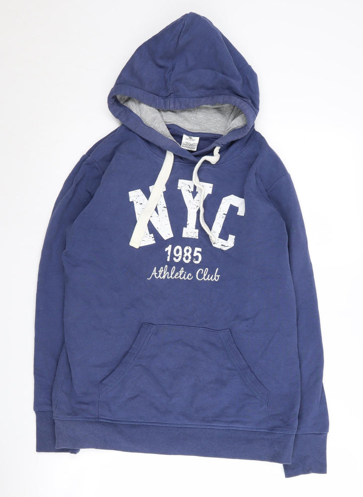 Crane Men's Blue Medium Pullover Hoodie with Logo