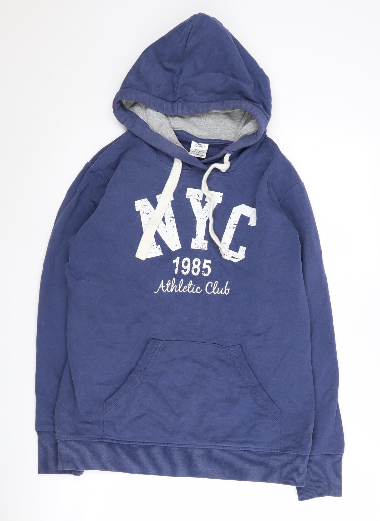 Crane Men's Blue Medium Pullover Hoodie with Logo