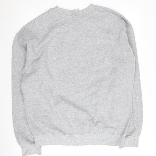 Gildan Men’s Grey Cartoon Graphic Print Sweatshirt M