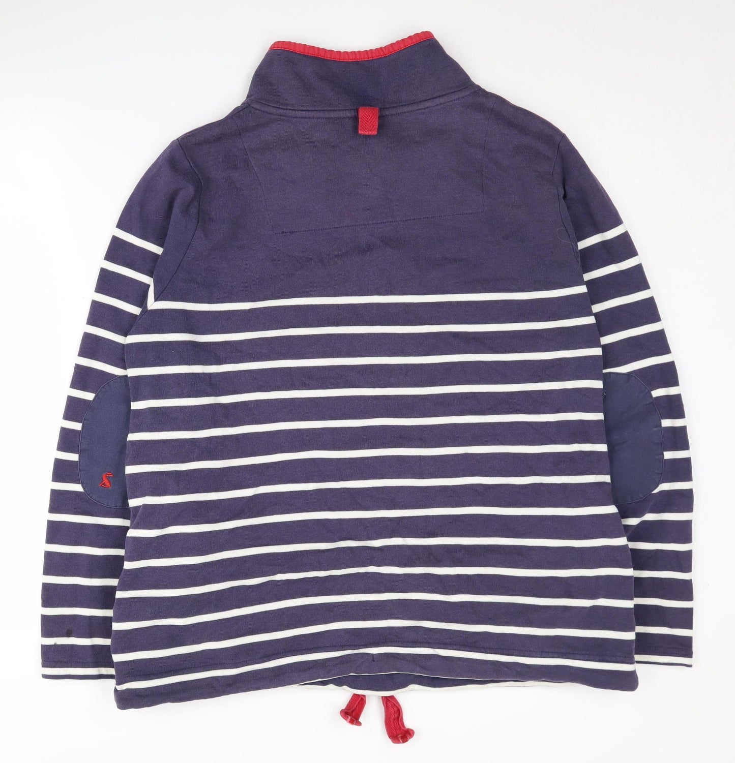 Joules Women's Navy Striped Henley Sweatshirt Size 14