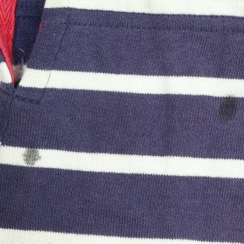 Joules Women's Navy Striped Henley Sweatshirt Size 14