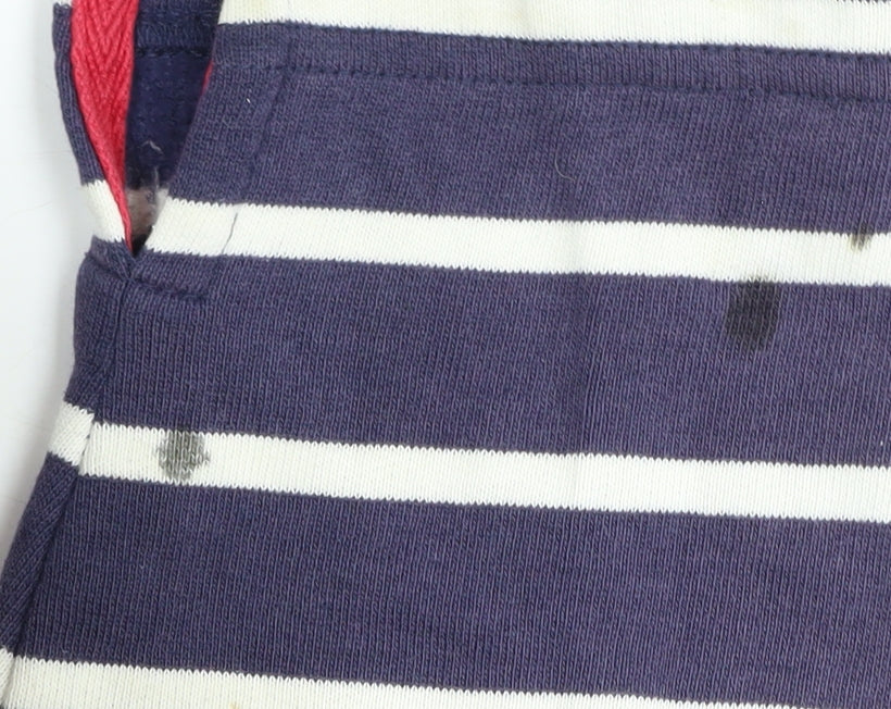 Joules Women's Navy Striped Henley Sweatshirt Size 14
