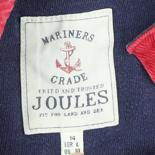 Joules Women's Navy Striped Henley Sweatshirt Size 14