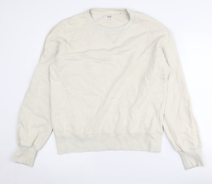 Uniqlo Ivory Pullover Sweatshirt, S, Unisex Adults