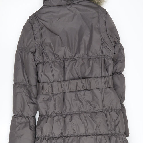Tammy Girls Grey Hooded Parka Coat Age 16 Padded Lined