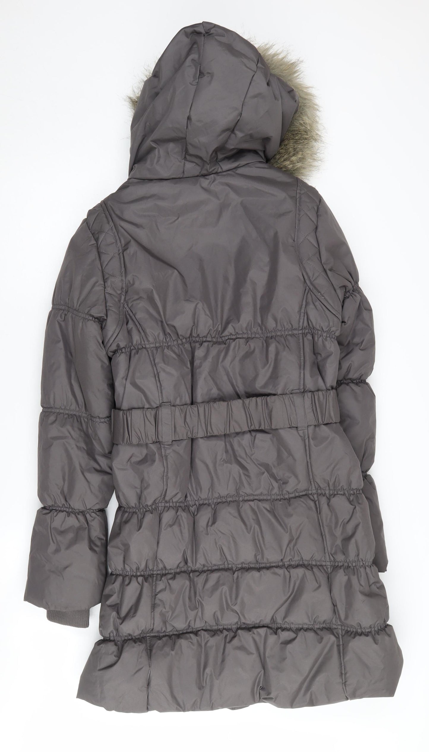 Tammy Girls Grey Hooded Parka Coat Age 16 Padded Lined
