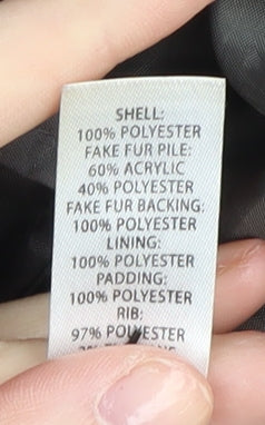 Tammy Girls Grey Hooded Parka Coat Age 16 Padded Lined