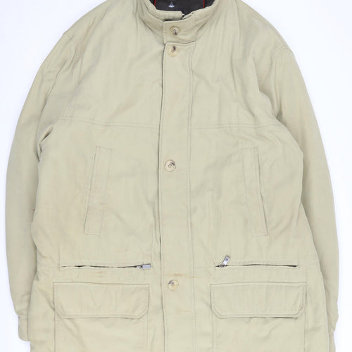 Di Quattro Men’s Beige Mid-Length Basic Coat, Size 48