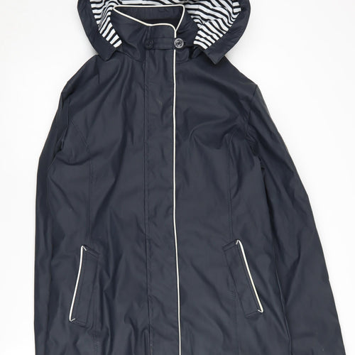 Hublot Women's Black Rain Coat, Size M, Hooded, Casual