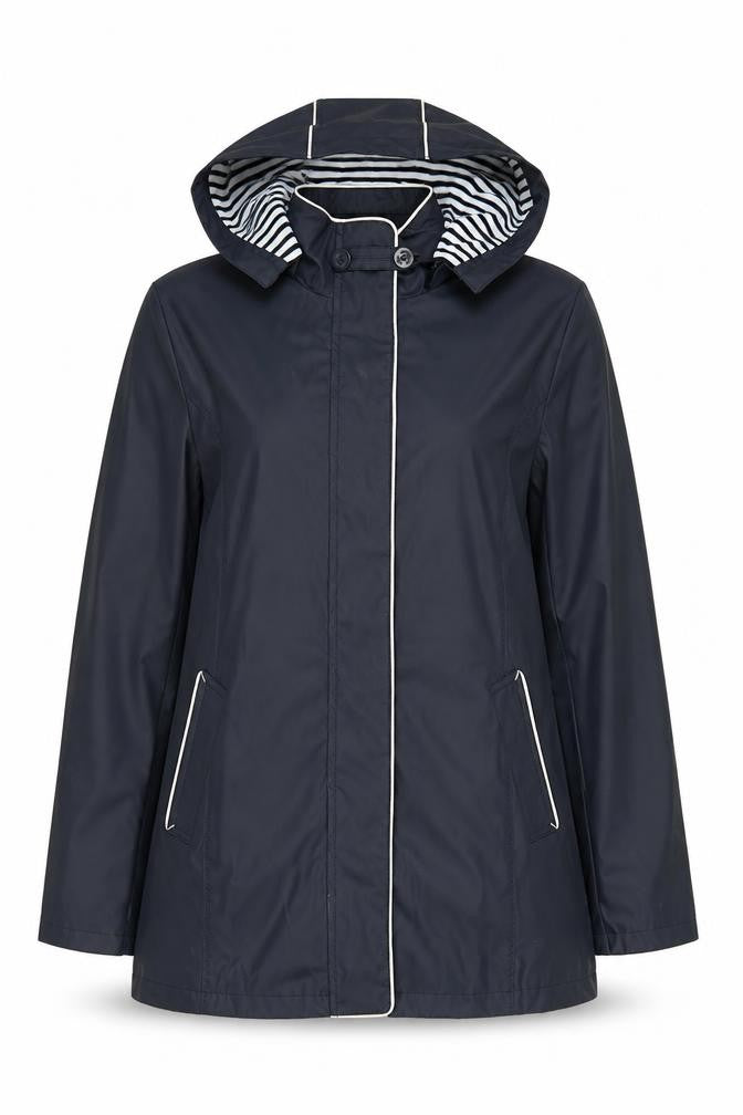 Hublot Women's Black Rain Coat, Size M, Hooded, Casual