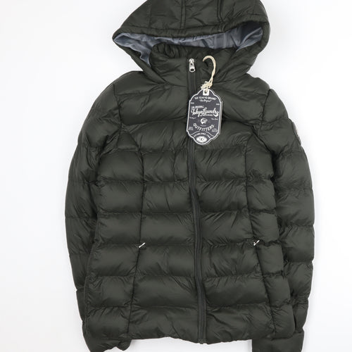 Tokyo Laundry Women's Green XS Puffer Jacket with Hood