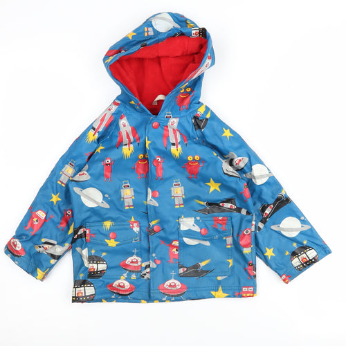 Hatley Boys Blue Cartoon Space Jacket 3 Years Hooded