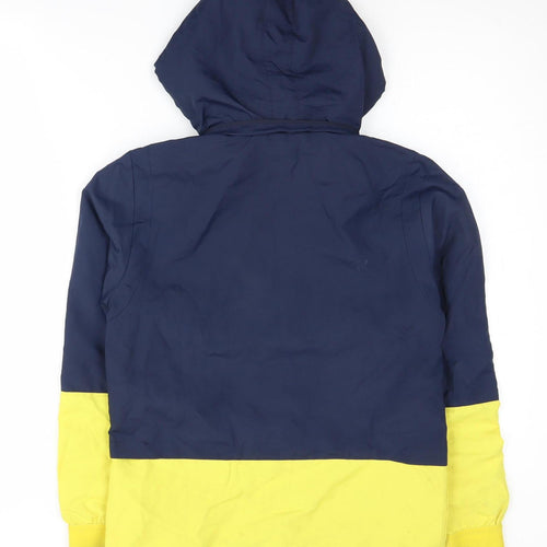 Macron Men's Blue Windbreaker Jacket with Hood - 2XS