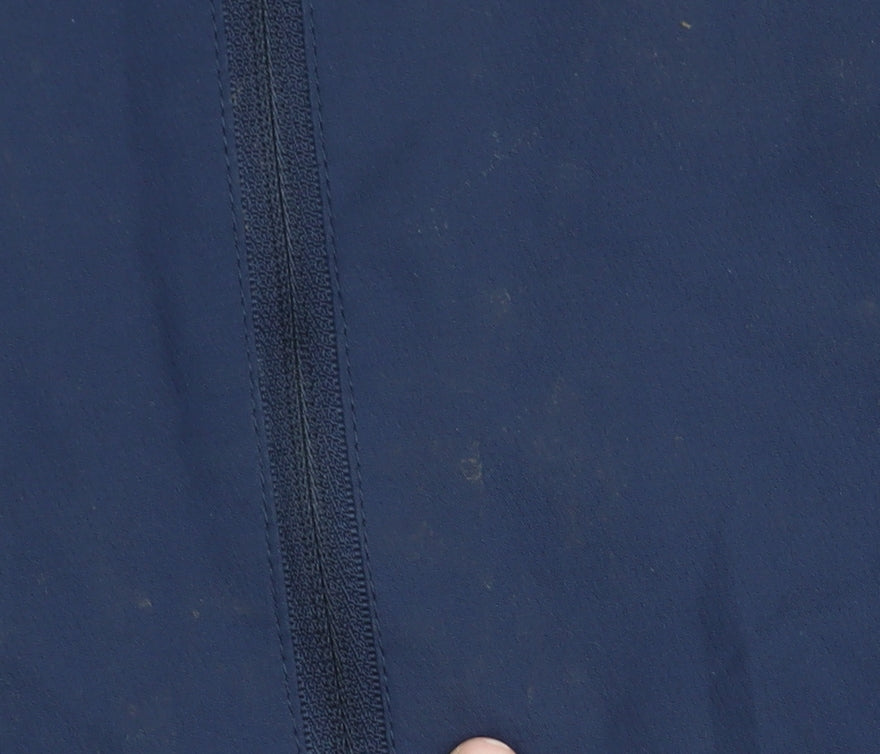 Macron Men's Blue Windbreaker Jacket with Hood - 2XS