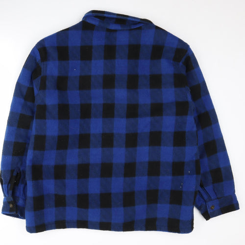 Workwear Men's Blue Check Fleece Jacket, Large