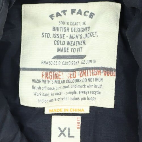 Fat Face Men's XL Blue Puffer Jacket, Winter Warmth