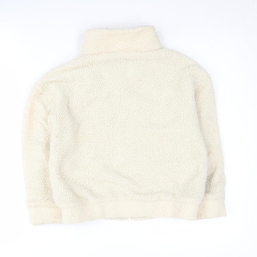 Next Girls Ivory Basic Jacket, 8 Years, Full Zip, Pockets