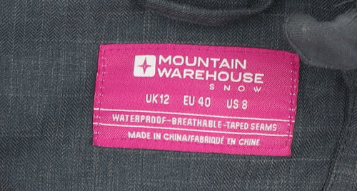 Mountain Warehouse Women's Grey Ski Jacket UK 12, Waterproof