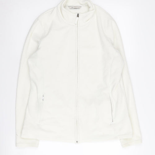 Marks and Spencer Women's White Fleece Jacket, Size 16