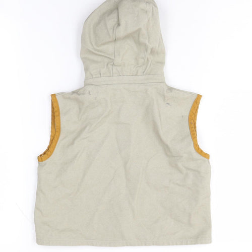 Zara Home Kids Boys Beige Hooded Vest Jacket M