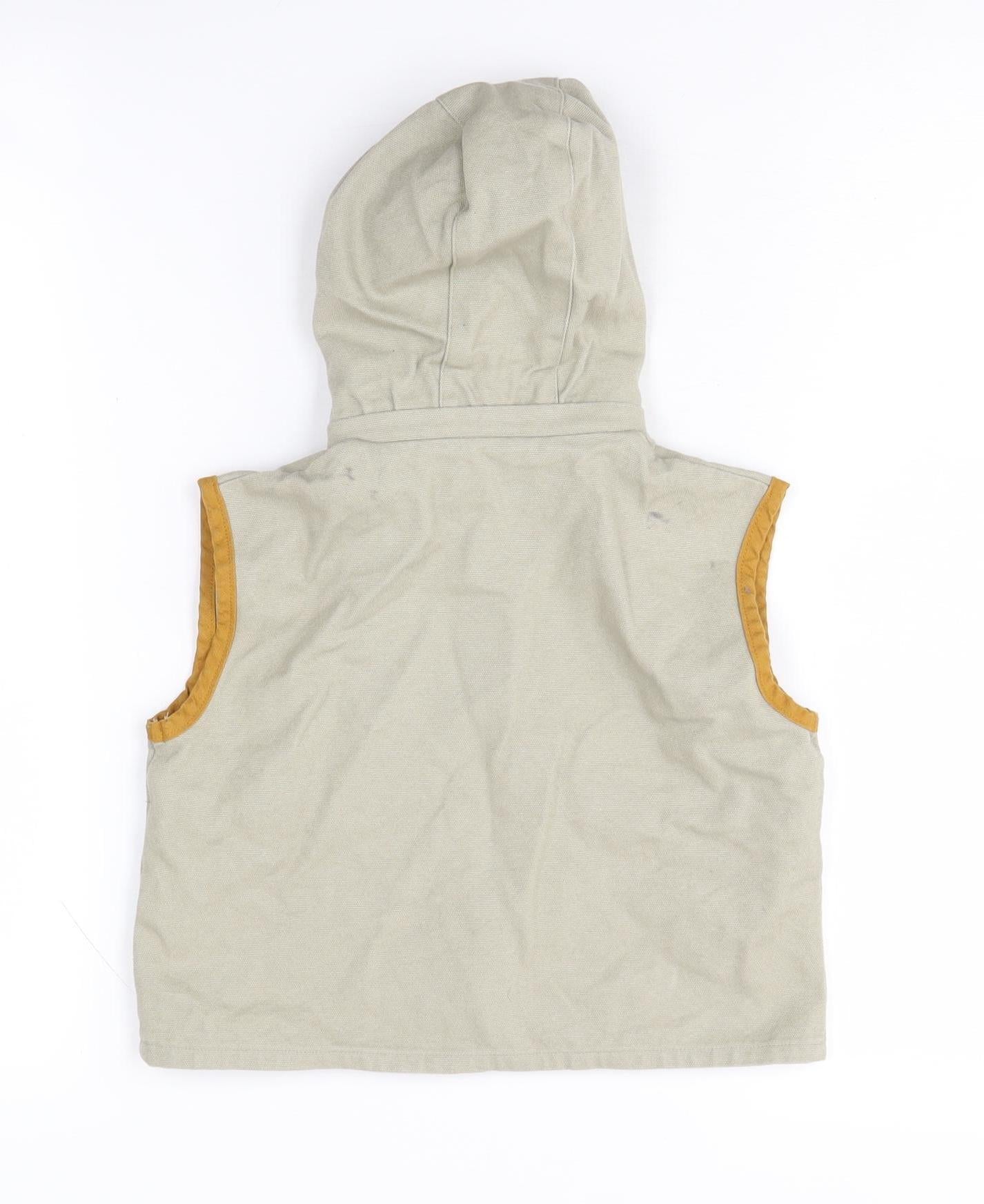Zara Home Kids Boys Beige Hooded Vest Jacket M