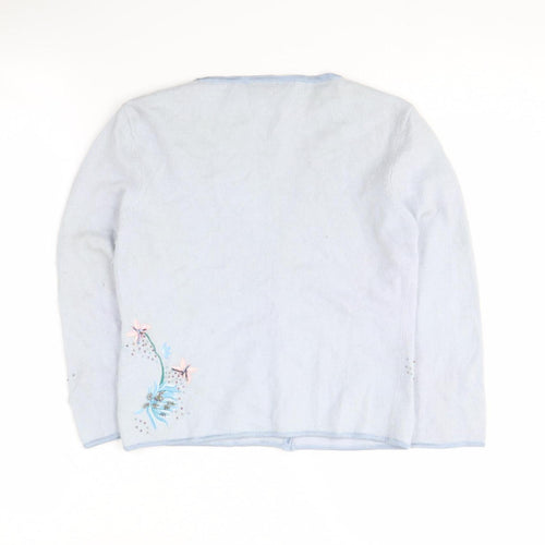 Karen Millen Women's Blue Floral Cardigan Size 12