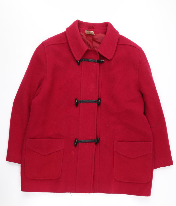 Eastex Women's Red Wool Mid-Length Toggle Coat