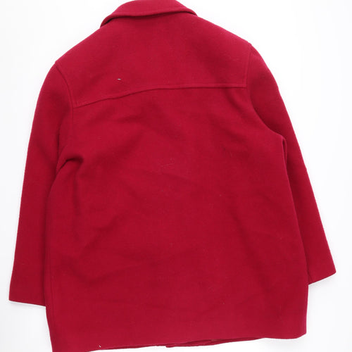 Eastex Women's Red Wool Mid-Length Toggle Coat