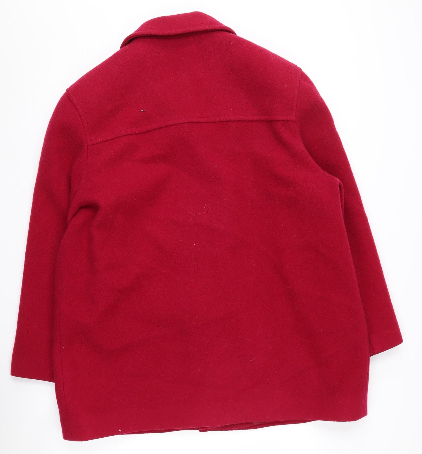 Eastex Women's Red Wool Mid-Length Toggle Coat