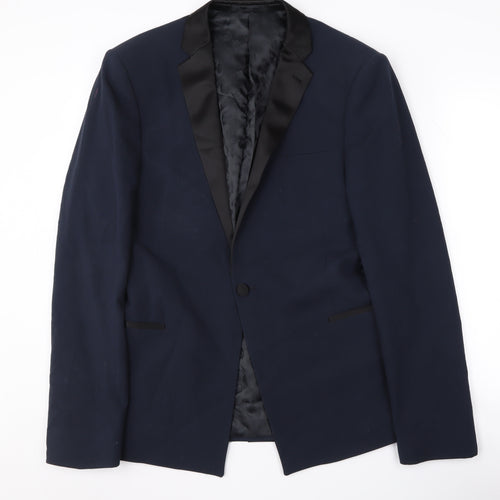ASOS Men's Blue Shawl Lapel Tuxedo Blazer, 42R, Single-Breasted