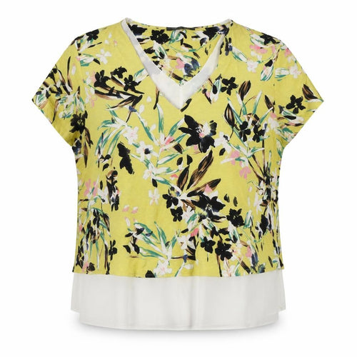 Marks and Spencer Women's Floral V-Neck T-Shirt L