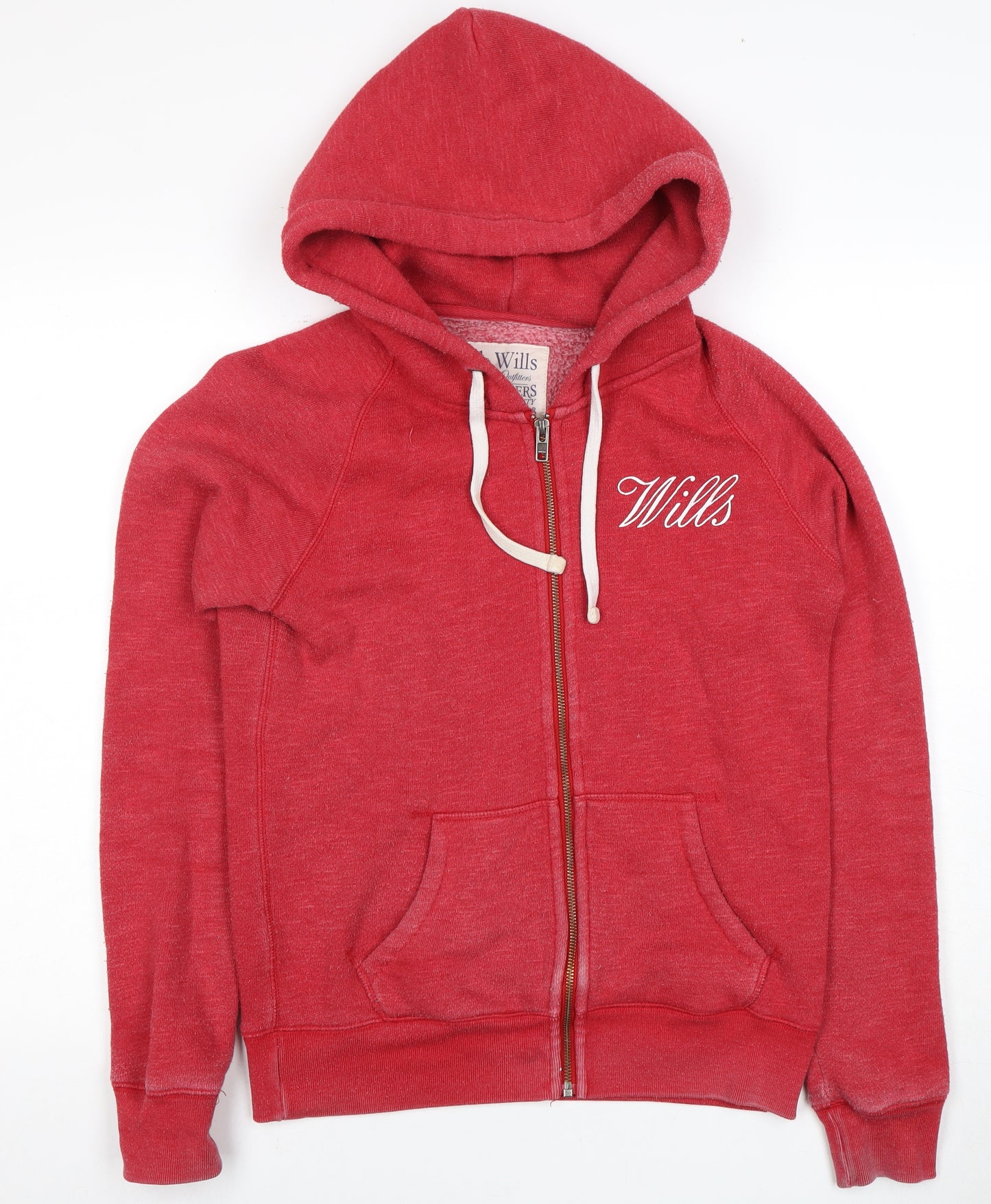 Jack Wills Women's Red Full Zip Hoodie Size 10