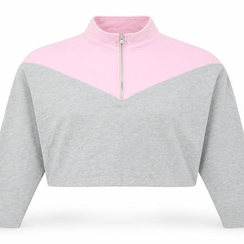 Wednesday's Girl Women's Grey & Pink L Zip Sweatshirt