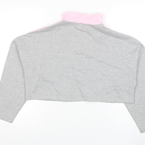 Wednesday's Girl Women's Grey & Pink L Zip Sweatshirt