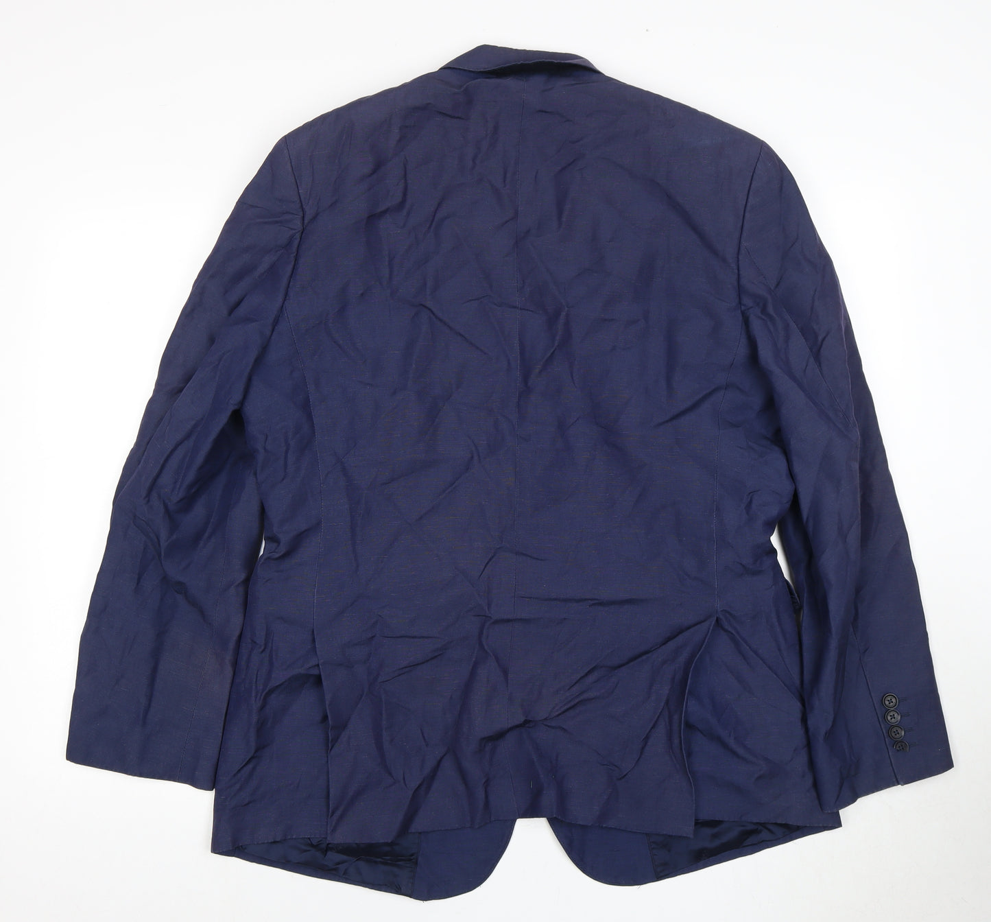 Jaeger Men's Blue Silk Linen Blazer 44R Jacket