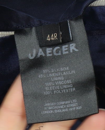 Jaeger Men's Blue Silk Linen Blazer 44R Jacket