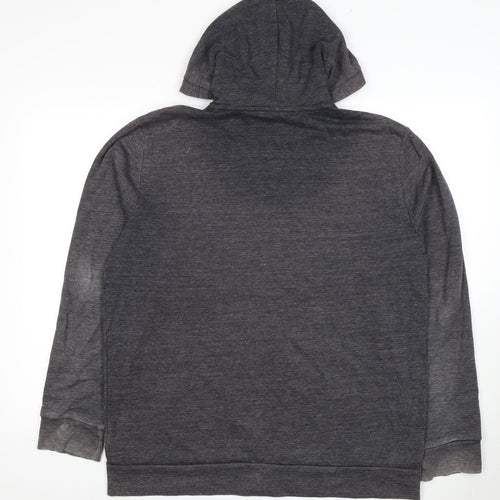 H&M Men's Grey Full Zip Hoodie L - Hooded & Pockets