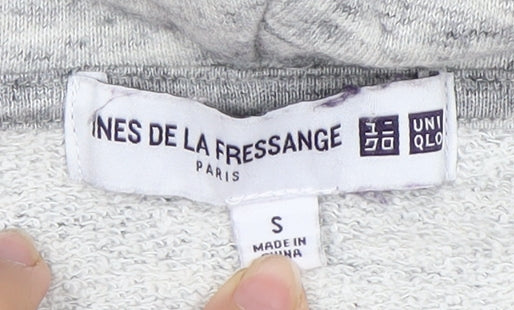 Uniqlo Women's Grey Full Zip Hoodie, Size S