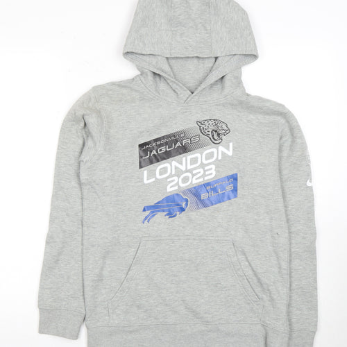 Nike Boys Grey Sports Pullover Hoodie Size 16