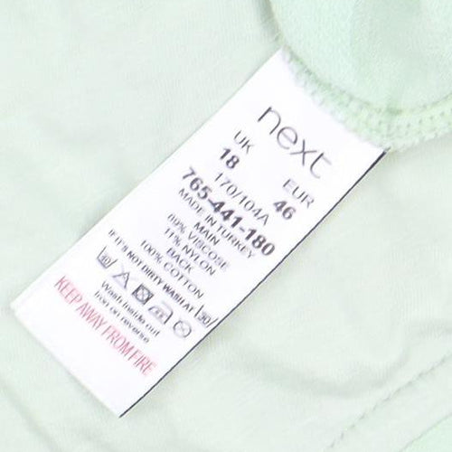 Next Women's Green Striped T-Shirt Size 18 Casual Wear