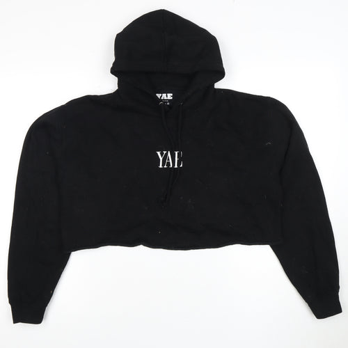 YAE Women’s Black Medium Hoodie, Relaxed Fit