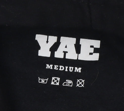 YAE Women’s Black Medium Hoodie, Relaxed Fit