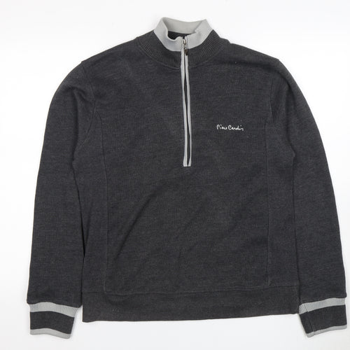 Pierre Cardin Men's Grey Full Zip Jumper, Size L